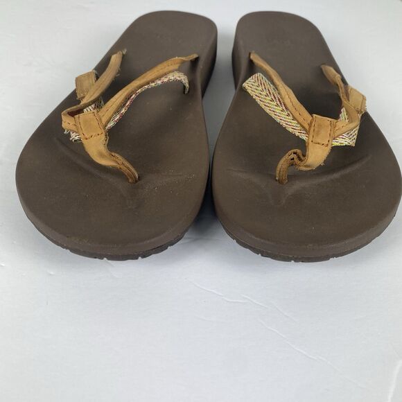 Teva Azure 2 Straps Flip Flops Sandals Women Sz 8 Brown Beach Vacation Outdoors - Picture 4 of 8